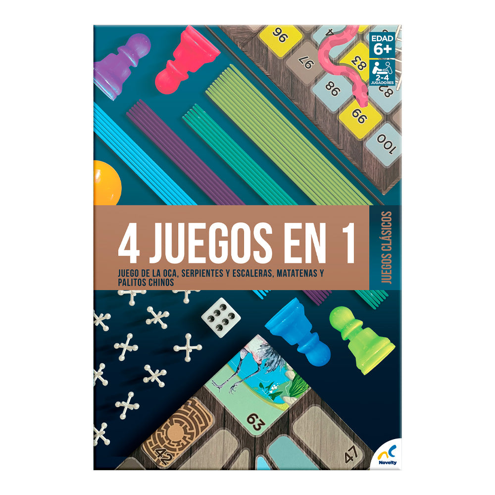Set de Juegos Clásicos 4 en 1 - Novelty Corp.