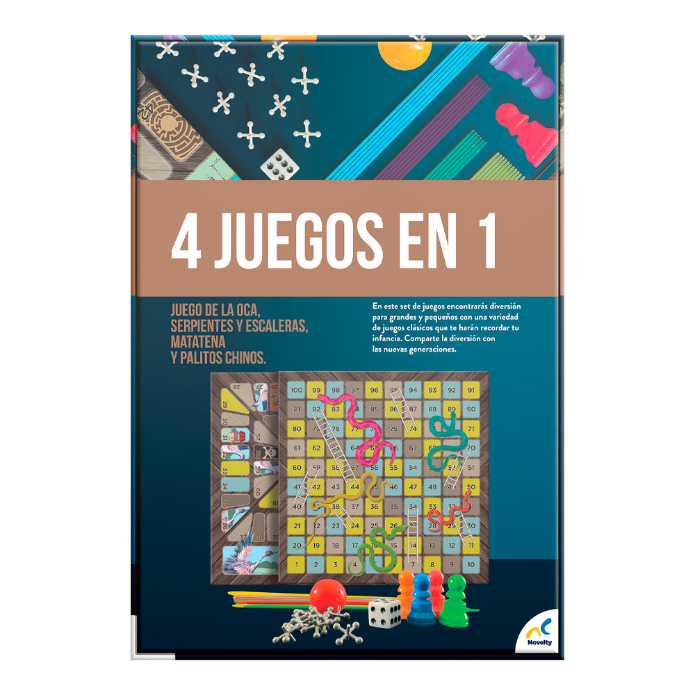 Set de Juegos Clásicos 4 en 1 - Novelty Corp.