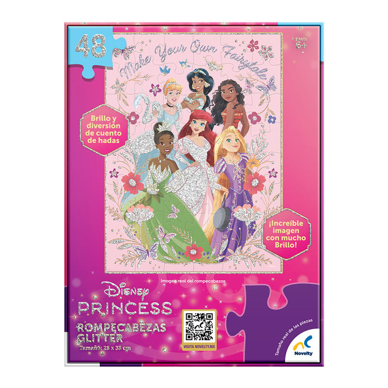 Rompecabezas con Glitter de las Princesas de Disney - Novelty