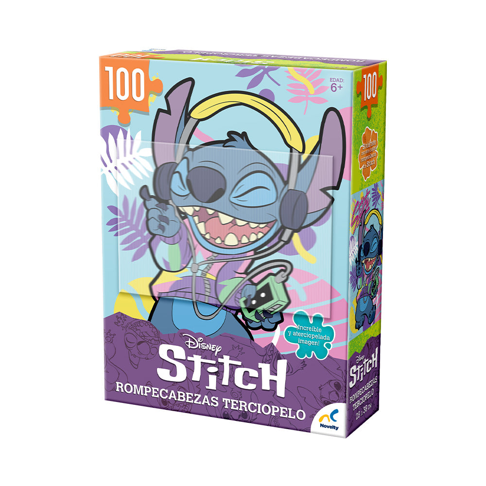 Rompecabezas Stitch Terciopelo 100 Piezas - Novelty Corp.