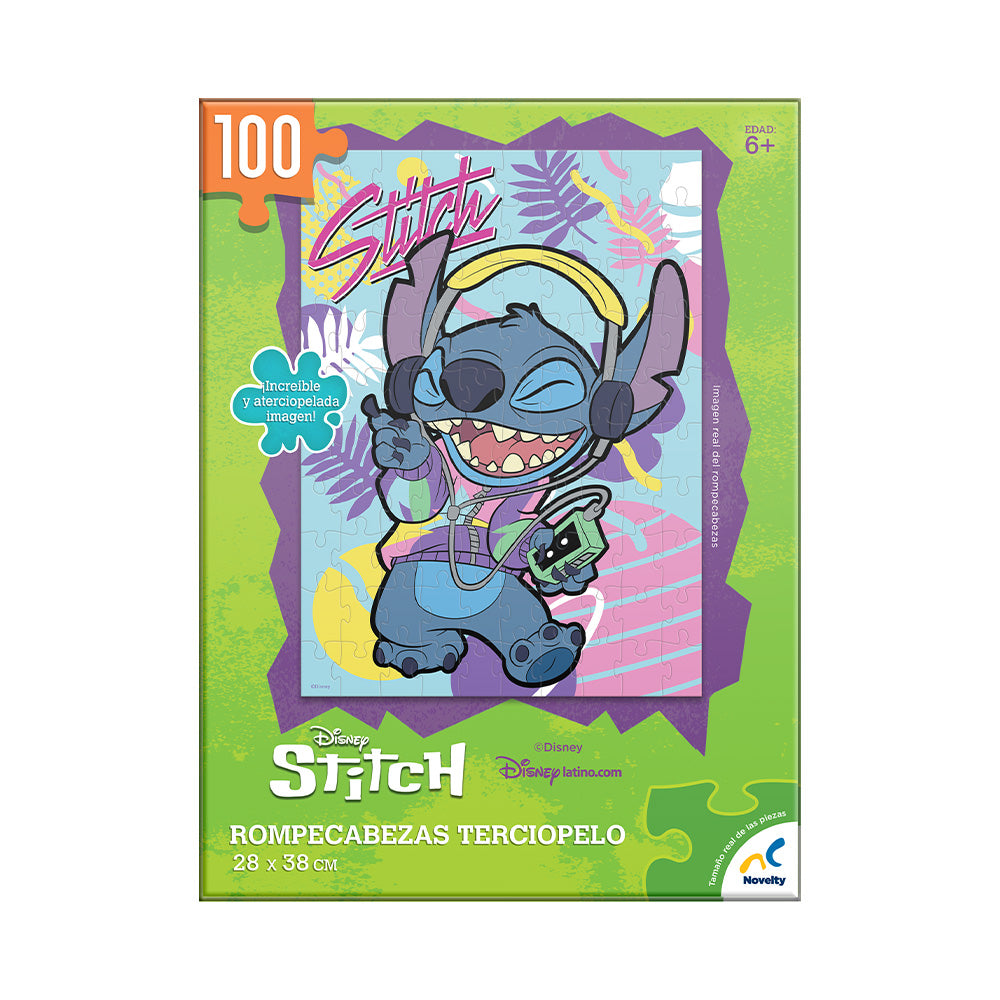 Rompecabezas Stitch Terciopelo 100 Piezas - Novelty Corp.