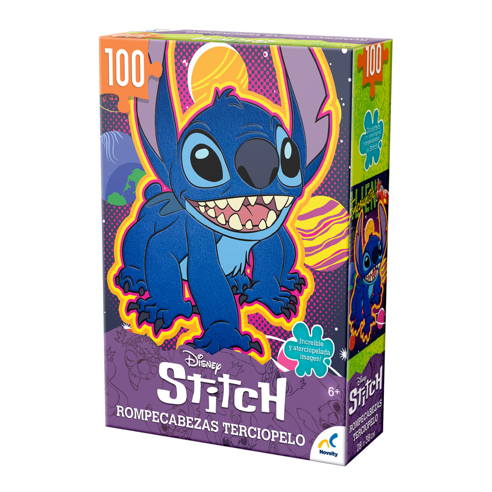 Rompecabezas Stitch Terciopelo 100 Piezas - Novelty Corp.