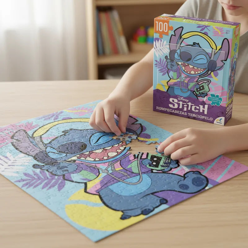 Rompecabezas Stitch Terciopelo 100 Piezas | Disney | Novelty Ediciones