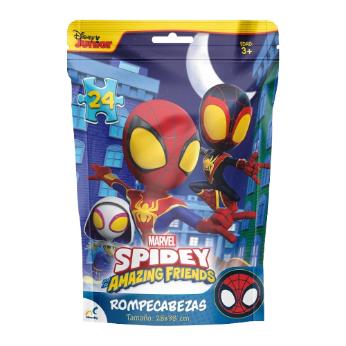 Pack de fiesta 12 bolsas con Rompecabezas Bluey y Spidey de 24 piezas