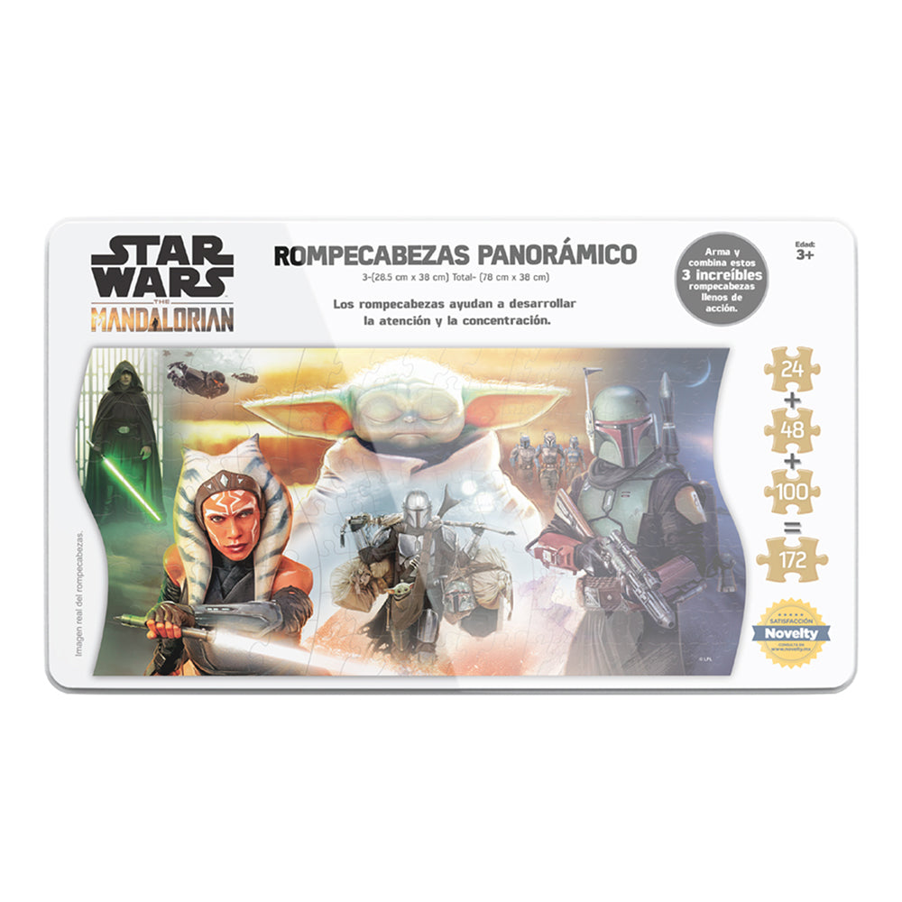 Rompecabezas Panorámico 3 en 1 de Star Wars The Mandalorian
