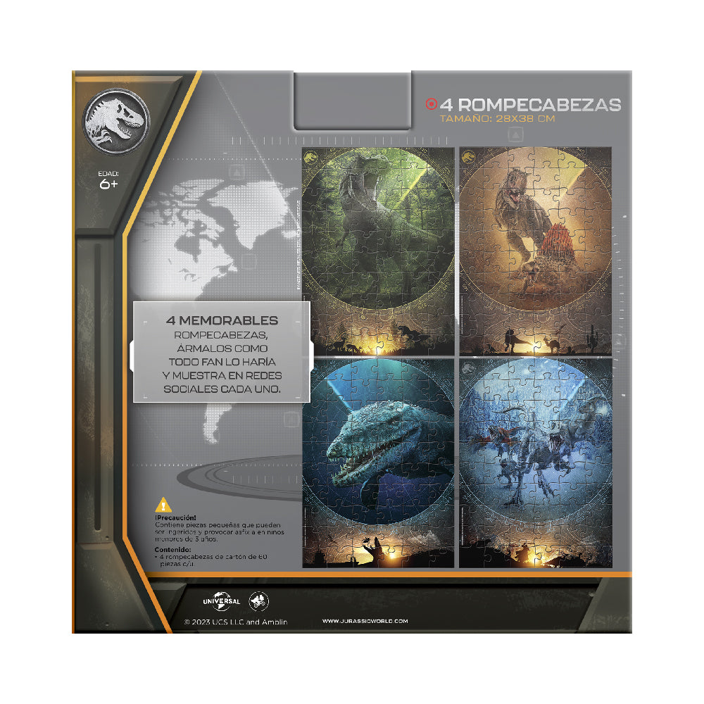 Rompecabezas 4 en 1 jurassic world dominion