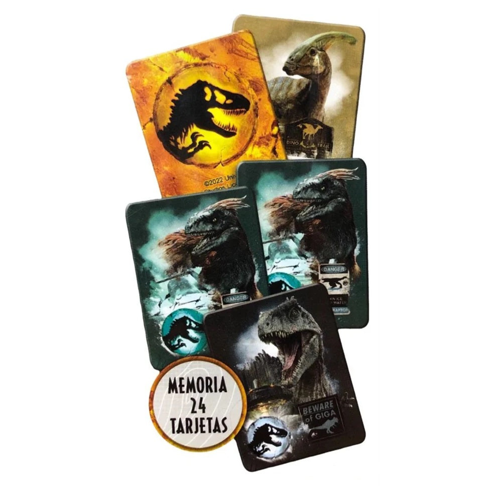 Set de Juegos Jurassic World Dominion 3 en 1 – Dominó, Memoria y Rompecabezas