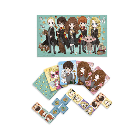 Juego 3 en 1 Harry Potter Domino, Memoria y Rompecabezas