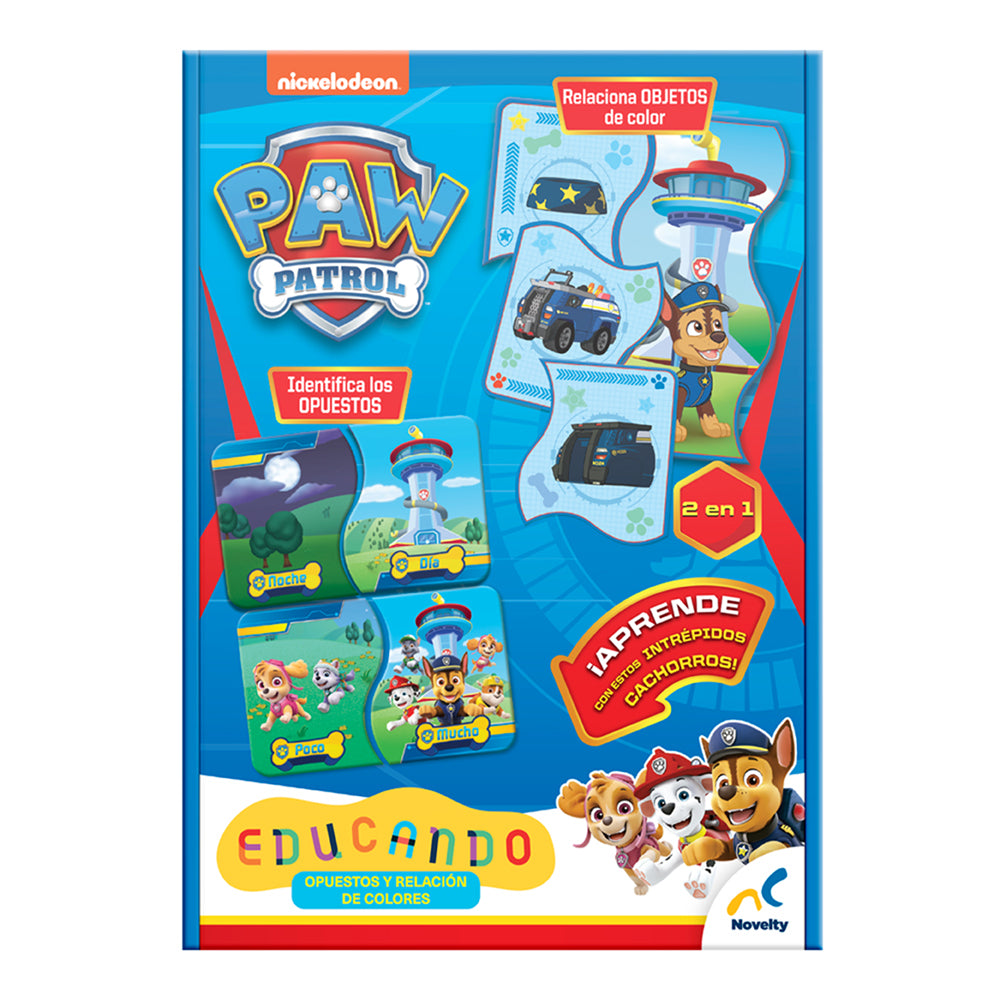 Juego de mesa preescolar educando: Relacionando objetos y opuestos Paw Patrol
