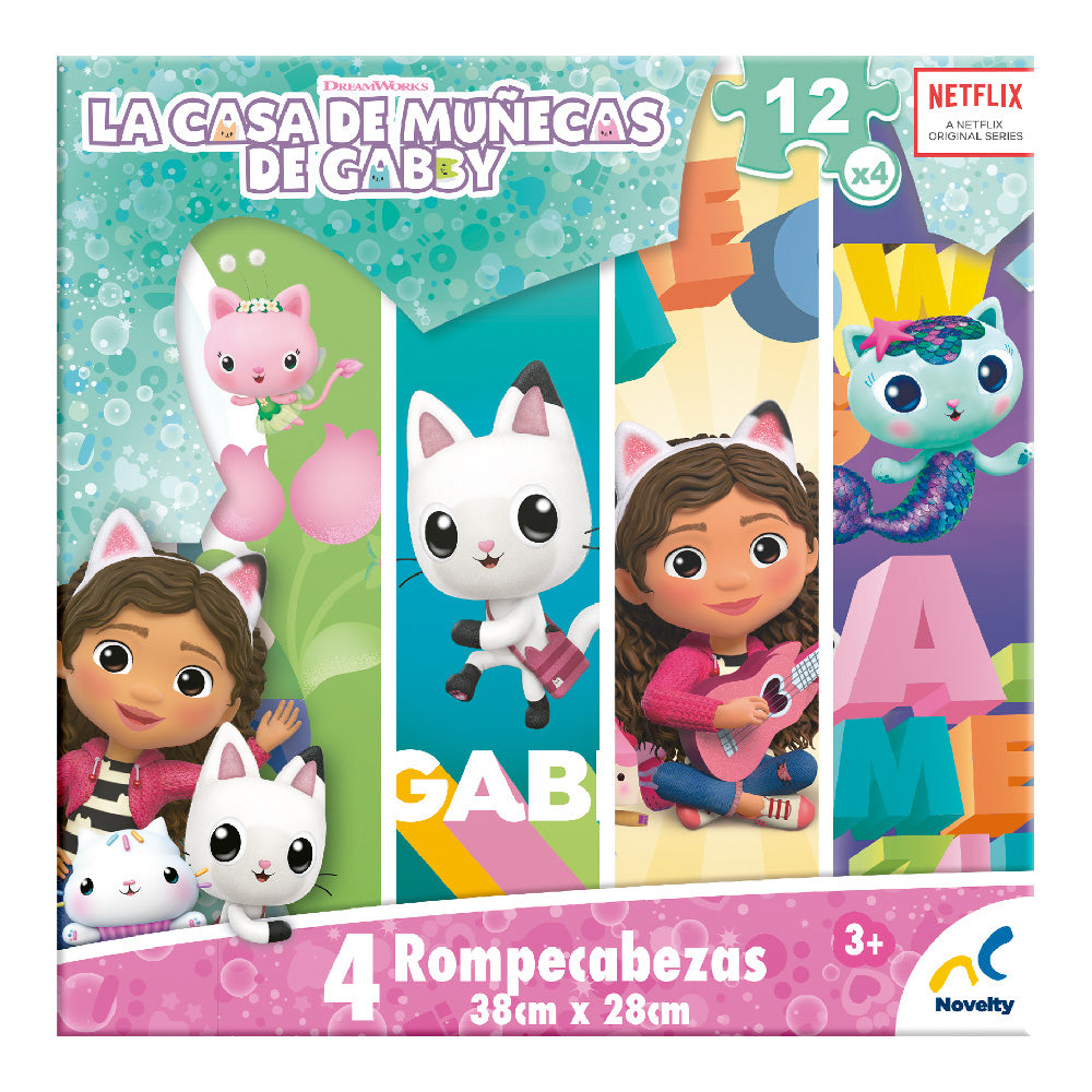 Rompecabezas 4 en 1 Gabby´s Dollhouse
