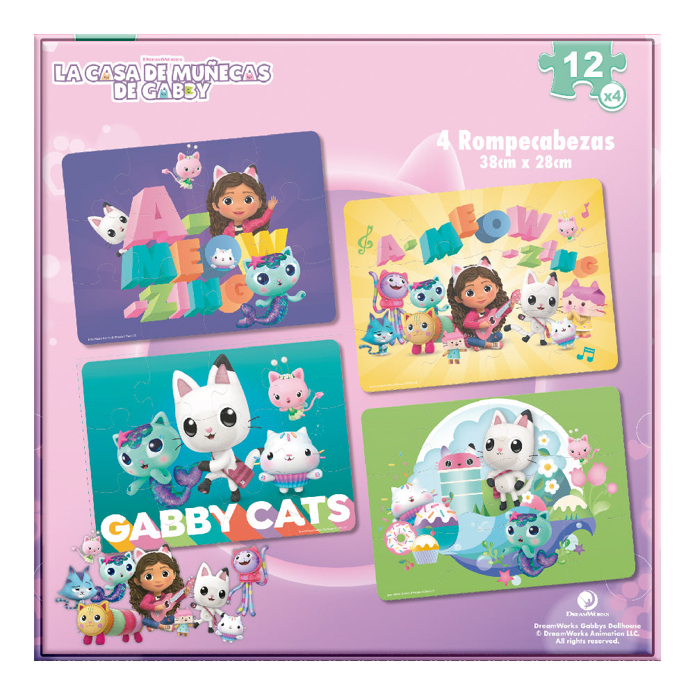 Rompecabezas 4 en 1 Gabby´s Dollhouse