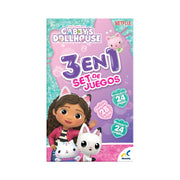 Set de Juegos 3 En 1 Memoria,dominó y rompecabezas Gabby´s Dollhouse