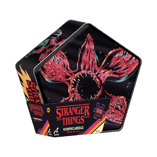 Rompecabezas Stranger Things 500 Piezas Caja Metálica 3D