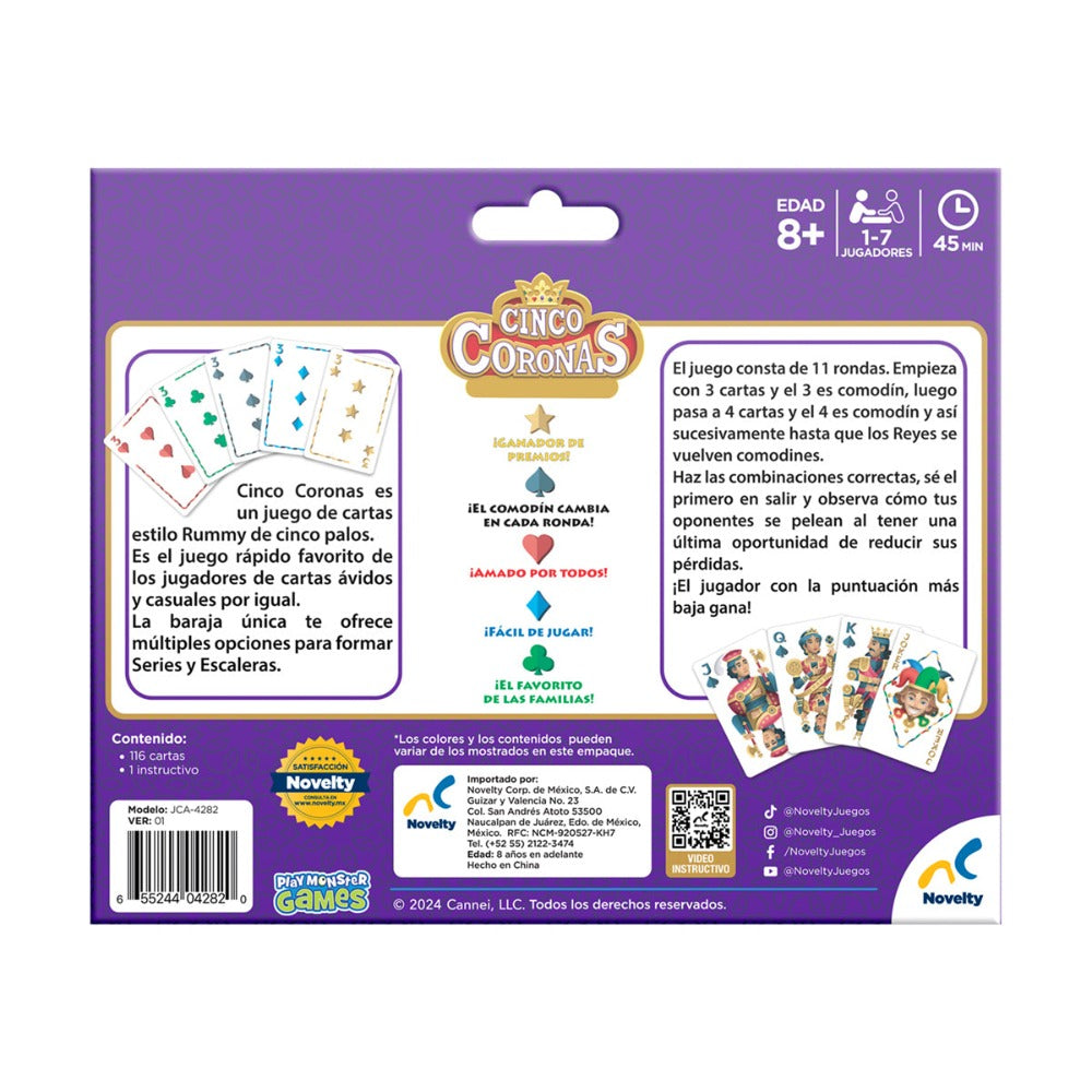Juego De Cartas Cinco Coronas