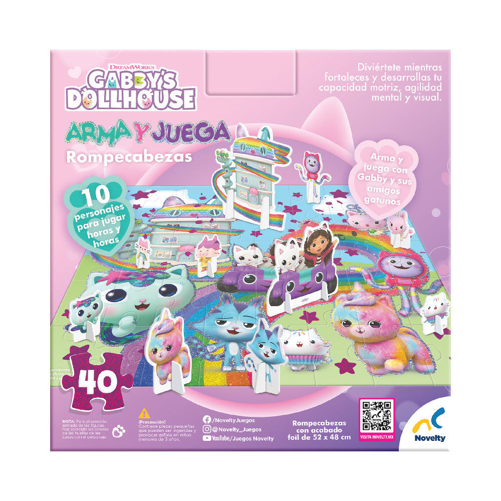 Rompecabezas Infantil Arma Y Juega Gabby´s Dollhouse 40pz