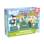 Rompecabezas Infantil de Bluey Arma Y Descubre 12 Piezas