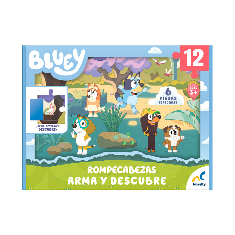 Rompecabezas Infantil de Bluey Arma Y Descubre 12 Piezas