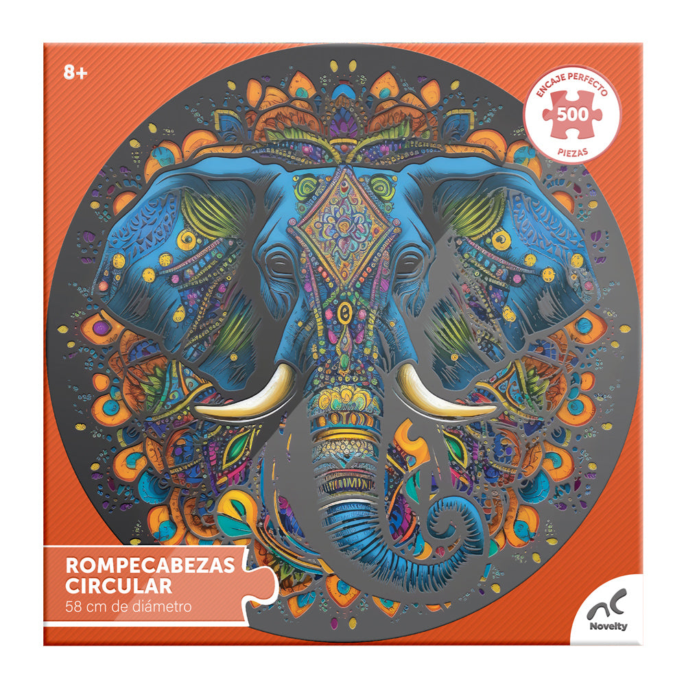 Rompecabezas Circular Barnizado Elefante 500 Piezas