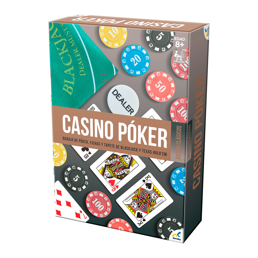 Casino Póker Novelty – Juego de Mesa con Tapete y Fichas
