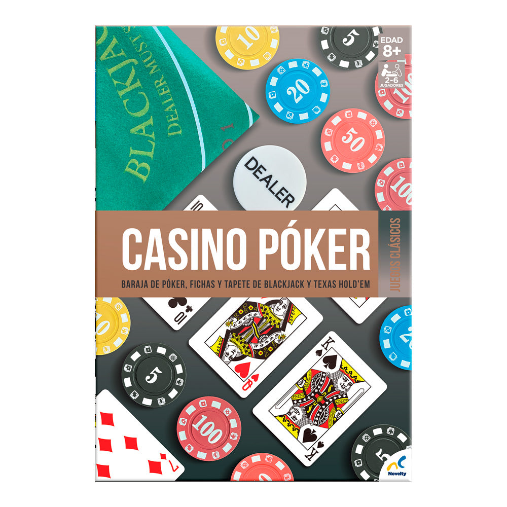Casino Póker Novelty – Juego de Mesa con Tapete y Fichas