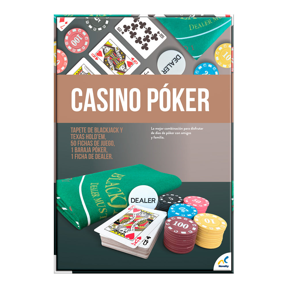 Casino Póker Novelty – Juego de Mesa con Tapete y Fichas