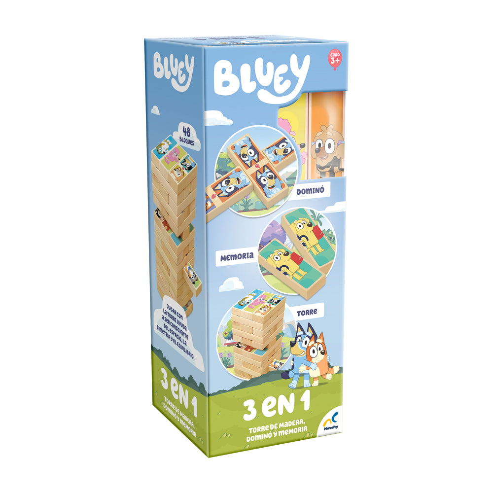 Juego de Mesa Bluey Torre de Madera 3 en 1