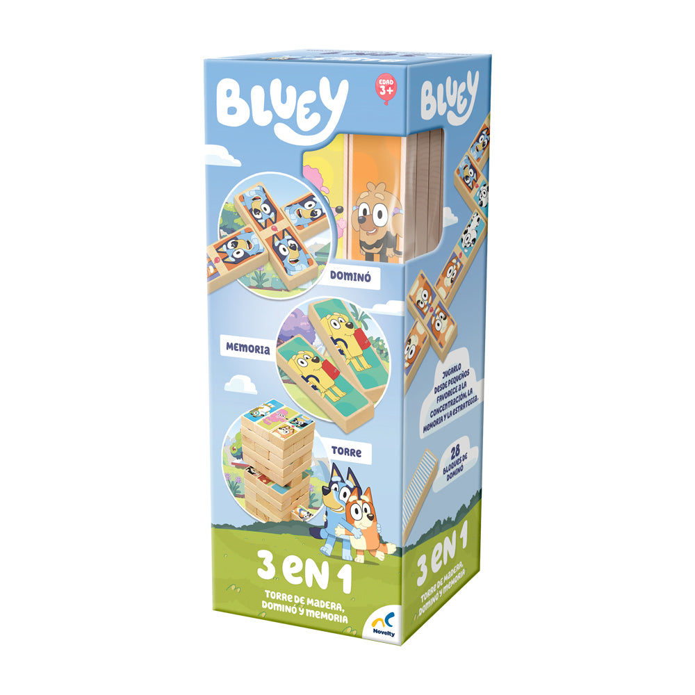Juego de Mesa Bluey Torre de Madera 3 en 1