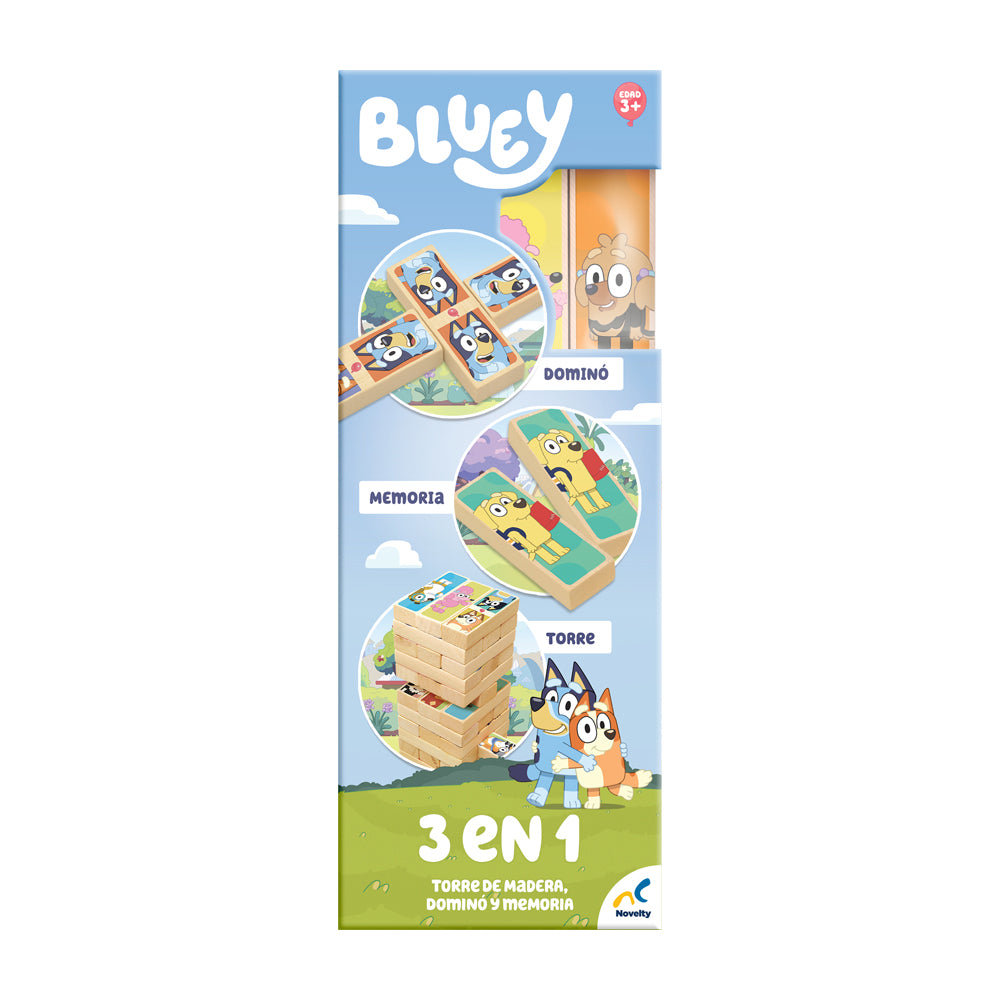 Juego de Mesa Bluey Torre de Madera 3 en 1