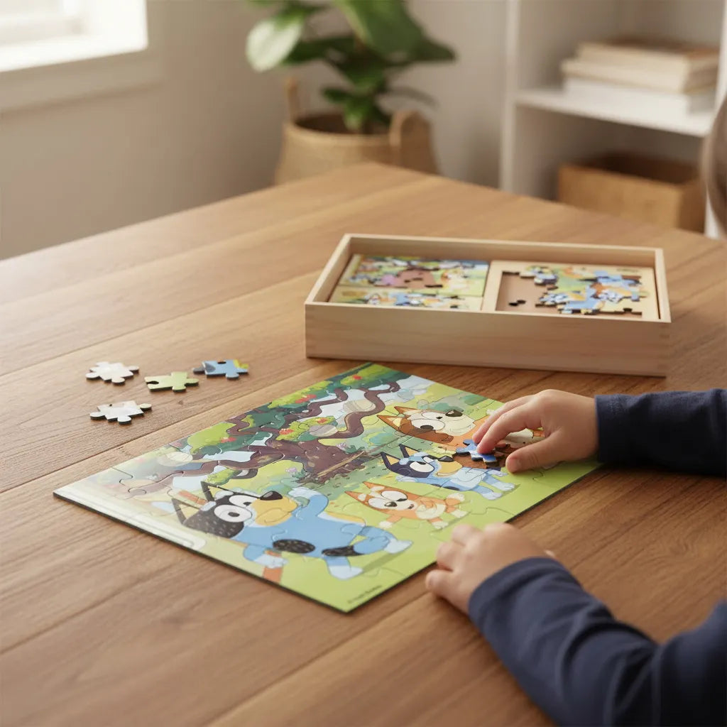 Rompecabezas Bluey 5 En 1 Caja De Madera