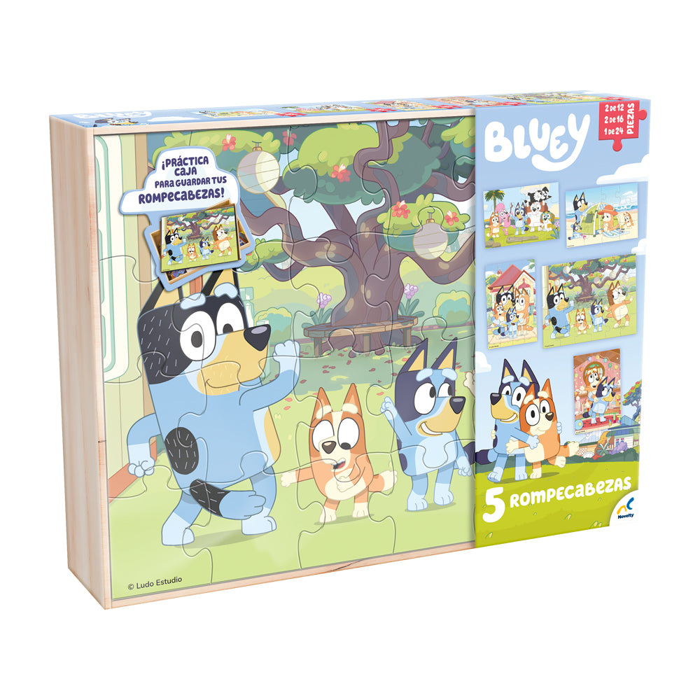 Rompecabezas Bluey 5 en 1 Caja de Madera – Diversión para Niños ...