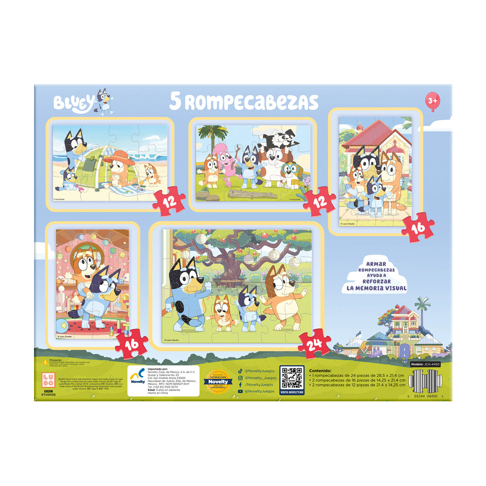 Rompecabezas Bluey 5 en 1 Caja de Madera – Diversión para Niños ...