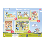 Rompecabezas Bluey 5 En 1 Caja De Madera