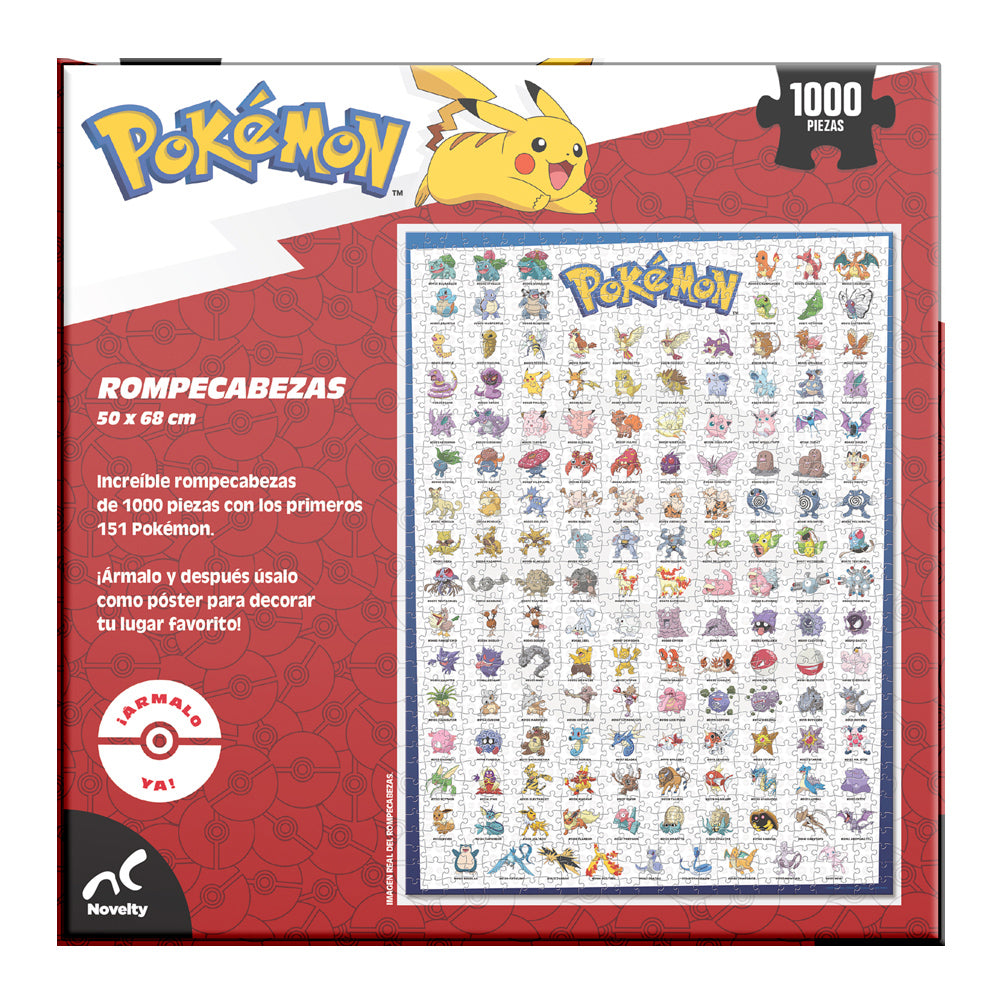 Rompecabezas Pokémon Edición Original 1000 Piezas | 151 Pokémon Kanto