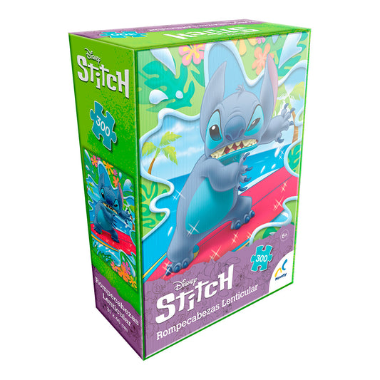 Rompecabezas Stitch lenticular de 300 piezas. Efecto 3D con diseño mágico de Disney. Perfecto para fans y coleccionistas