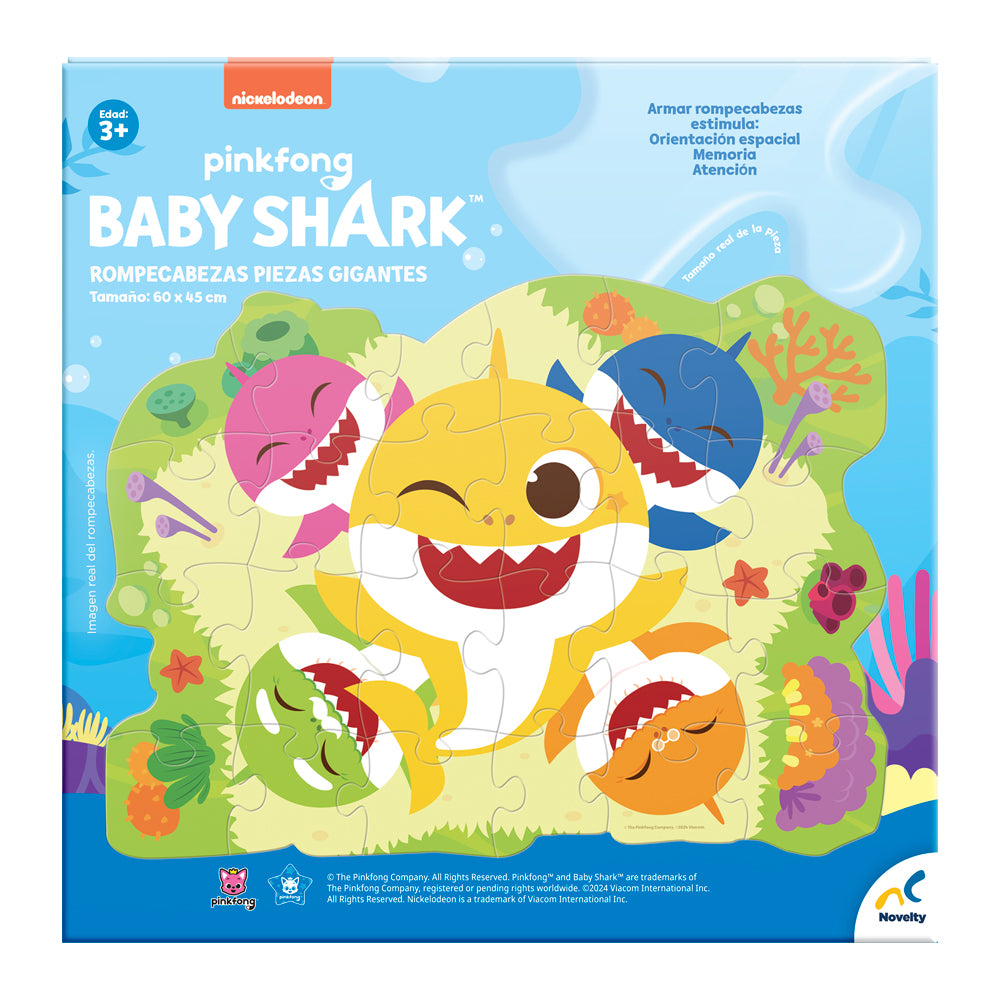 Rompecabezas infantil Baby Shark Gigante 24 Piezas.
