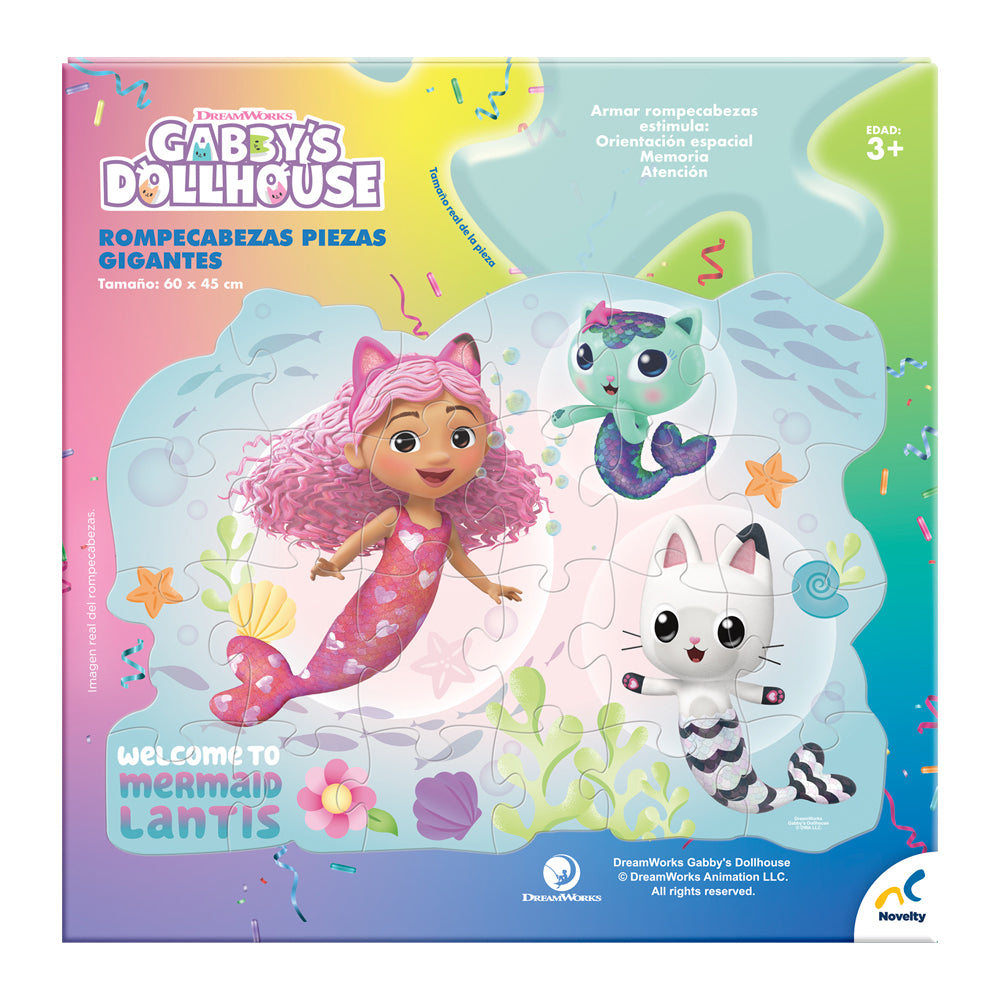 Rompecabezas gigante de 24 piezas grandes de Gabby's Dollhouse para niños.