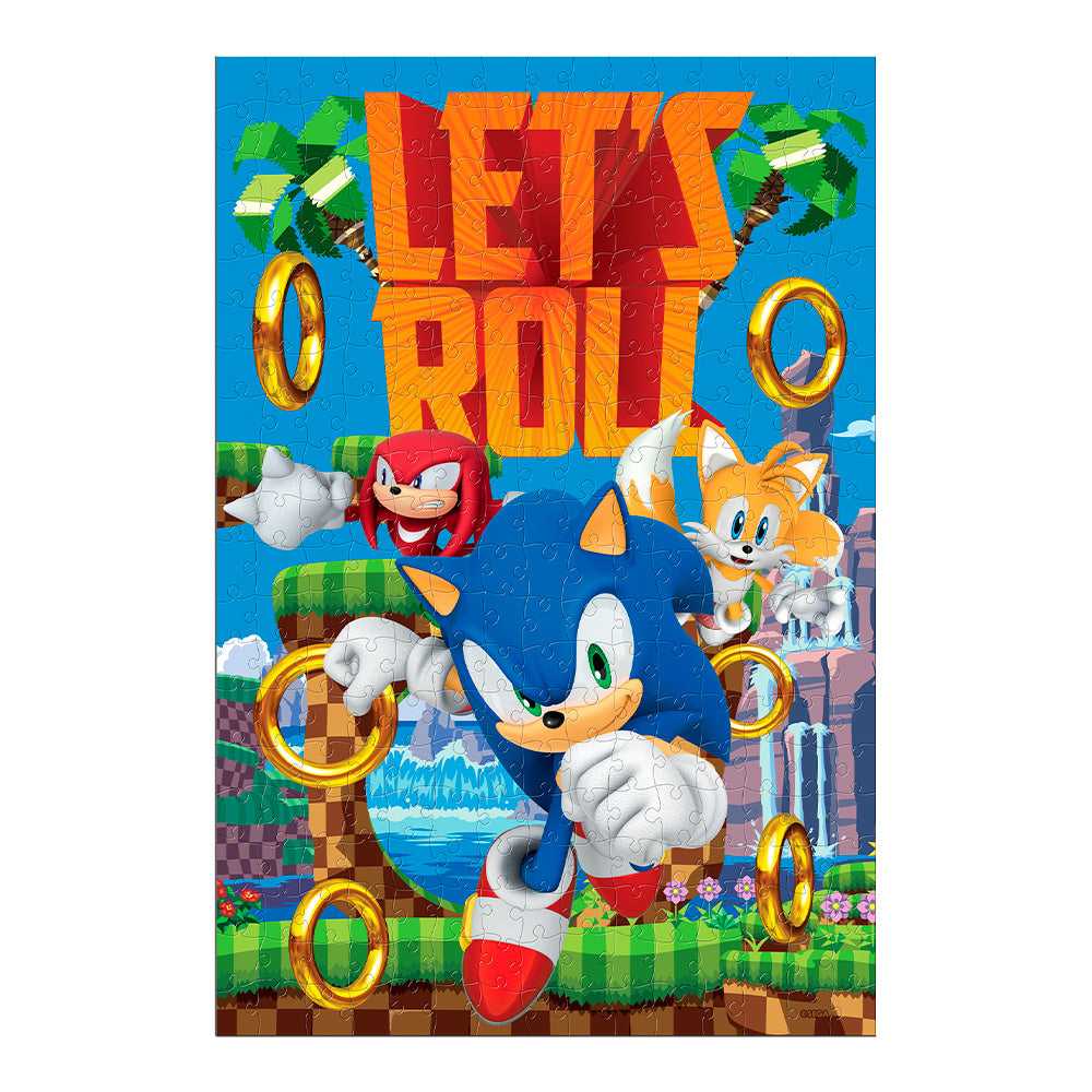 Rompecabezas Sonic lenticular de 300 piezas. Efecto 3D con diseño dinámico del icónico personaje de SEGA. Ideal para fans y coleccionistas."
