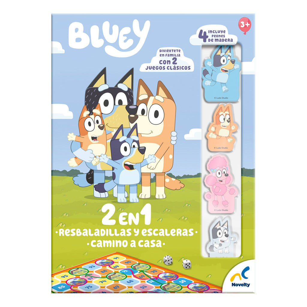 Juego de Mesa Bluey 2 en 1 | Resbaladillas y Escaleras + Camino a Casa - Novelty