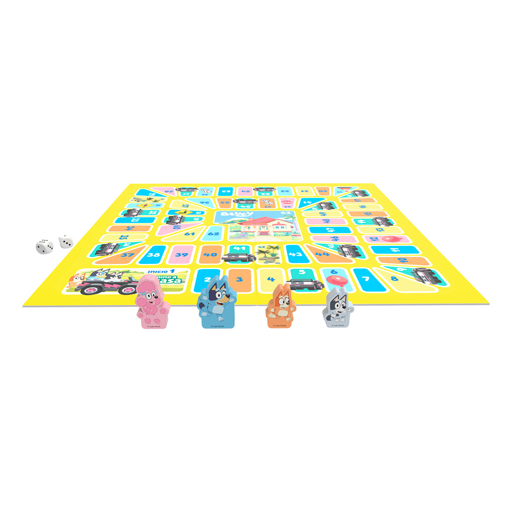 Juego de Mesa Bluey 2 en 1 | Resbaladillas y Escaleras + Camino a Casa - Novelty