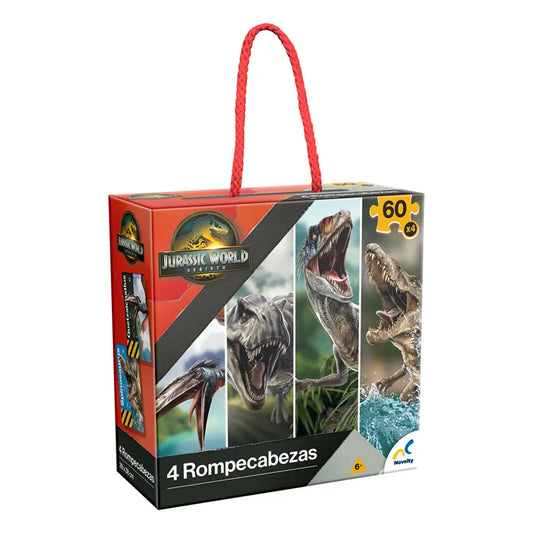 Rompecabezas 4 en 1 Jurassic World 60 Piezas Novelty