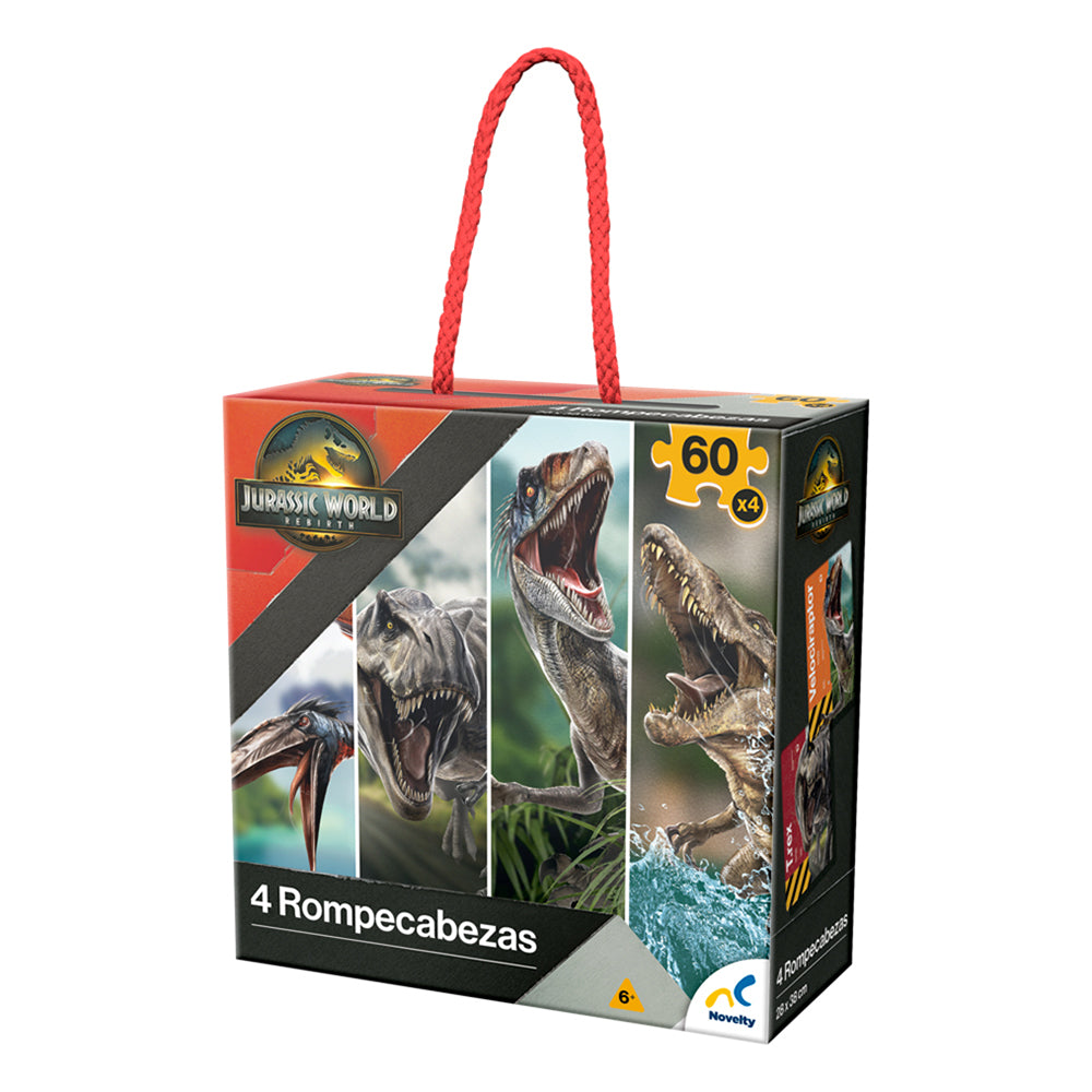 Rompecabezas Jurassic World Rebirth 4 en 1 60 Piezas – Novelty Corp.