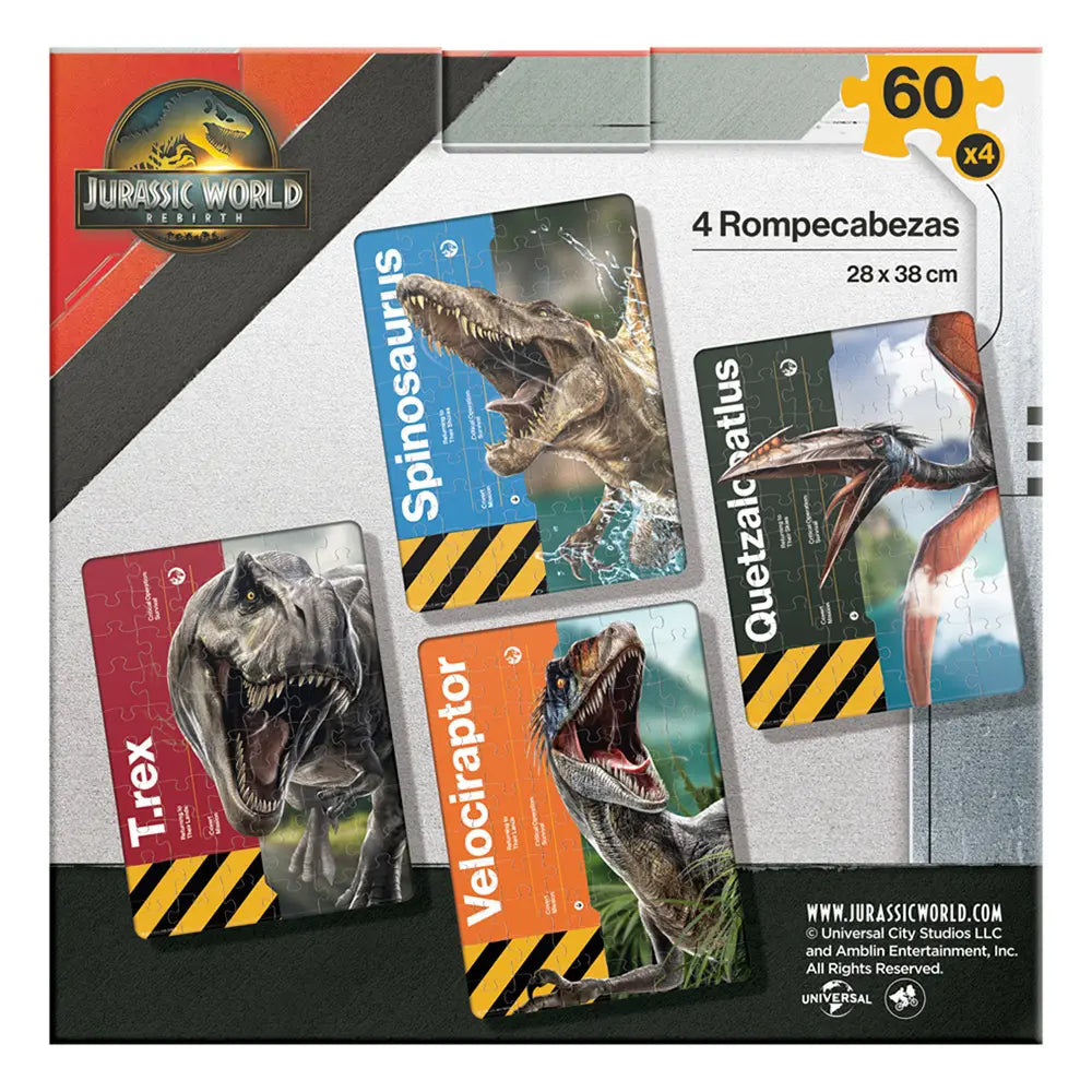 Rompecabezas 4 en 1 Jurassic World 60 Piezas Novelty
