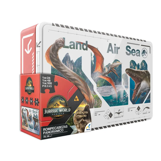 Rompecabezas Jurassic World Panorámico 3 en 1 - Novelty