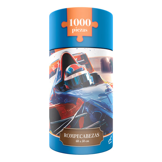 Rompecabezas Carro de Carreras 1000 Piezas | Cilindro Coleccionable | Novelty