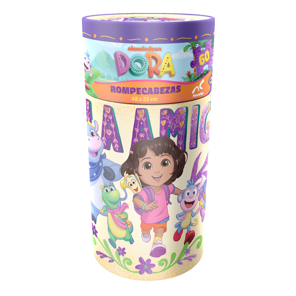 Rompecabezas Dora la Exploradora 60 Piezas | Formato Cilindro