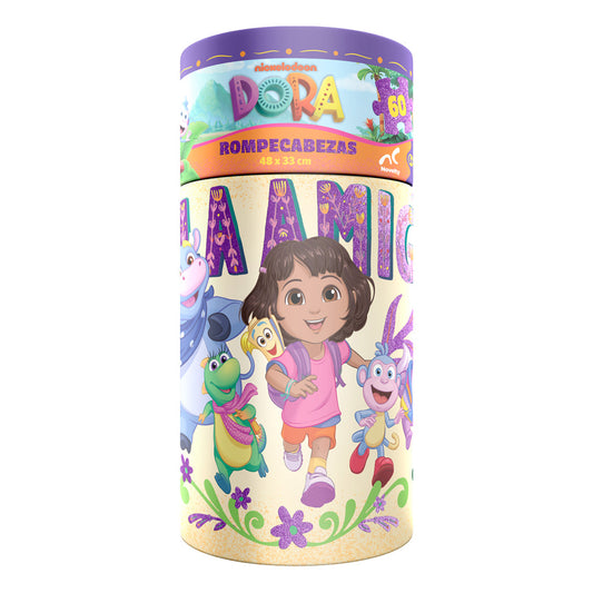 Rompecabezas Dora la Exploradora 60 Piezas | Formato Cilindro