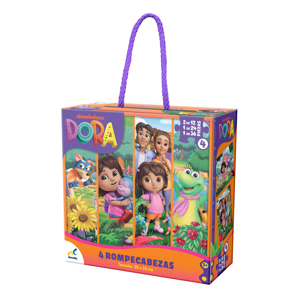 Rompecabezas Dora 4 en 1 12,24 y 36 Piezas