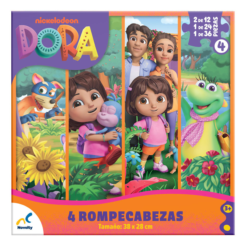 Rompecabezas Dora 4 en 1 12,24 y 36 Piezas