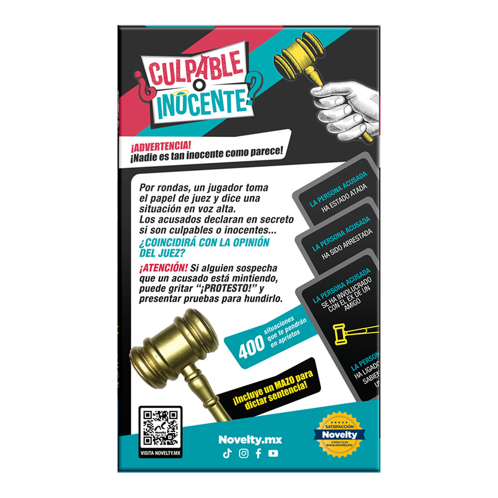 Juego de Mesa Culpable o Inocente | El Juicio Más Divertido entre Amigos Novelty