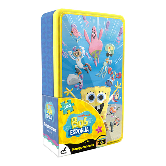 Rompecabezas Bob Esponja Panorámico 300 Piezas | Coleccionable Caja Metálica